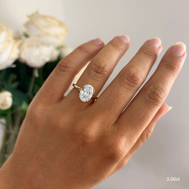 Fiara Yellow Gold Under Twisted Double Prong Solitaire Engagement Ring