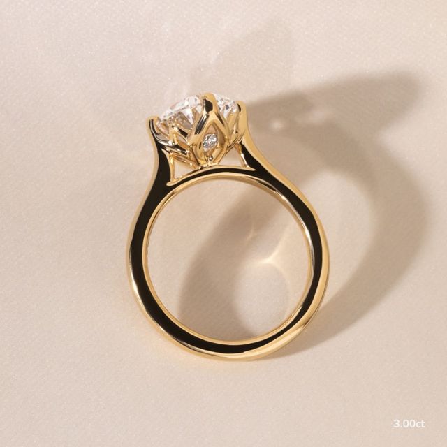 Liana Yellow Gold Lotus Solitaire Engagement Ring
