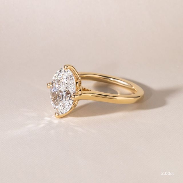 Liana Yellow Gold Lotus Solitaire Engagement Ring