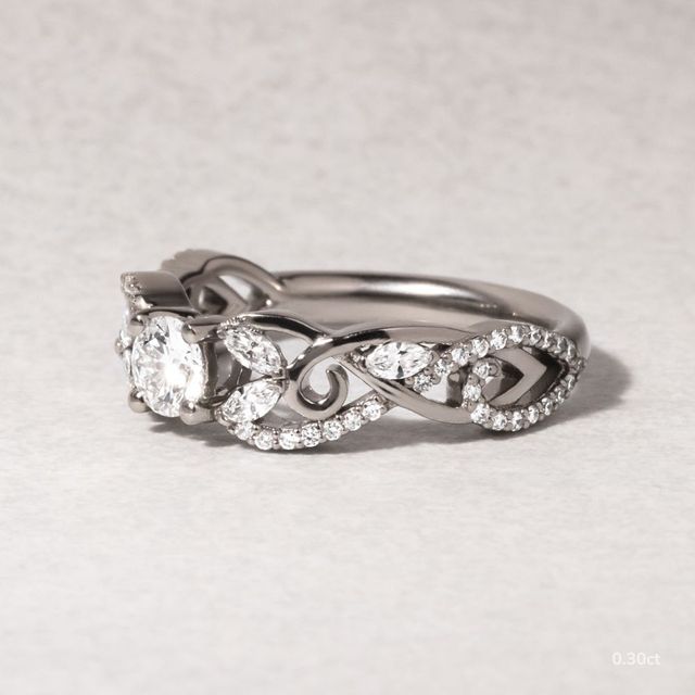 Xylo White Gold Celtic Knot Diamond Engagement Ring