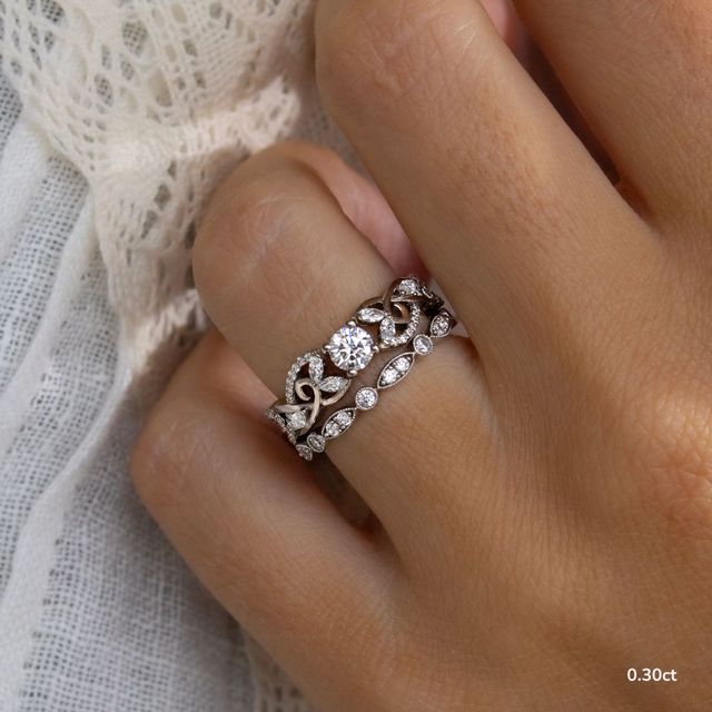 Xylo White Gold Celtic Knot Diamond Engagement Ring