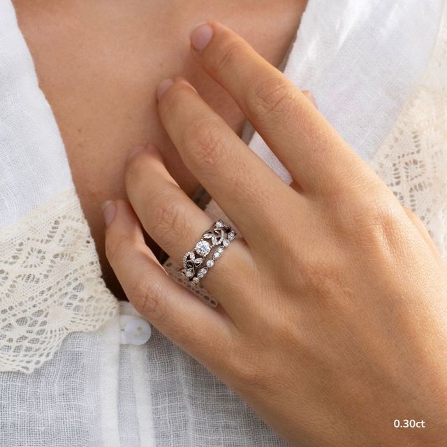 Xylo White Gold Celtic Knot Diamond Engagement Ring