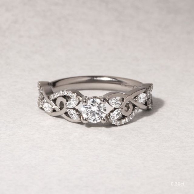 Xylo White Gold Celtic Knot Diamond Engagement Ring