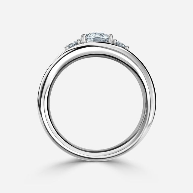 Serra White Gold Semi Bezel Trilogy Engagement Ring