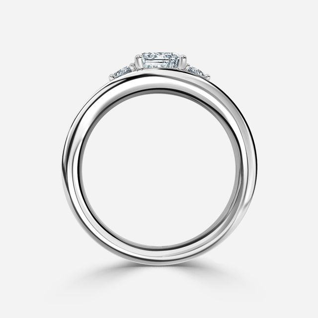 Serra White Gold Semi Bezel Trilogy Engagement Ring