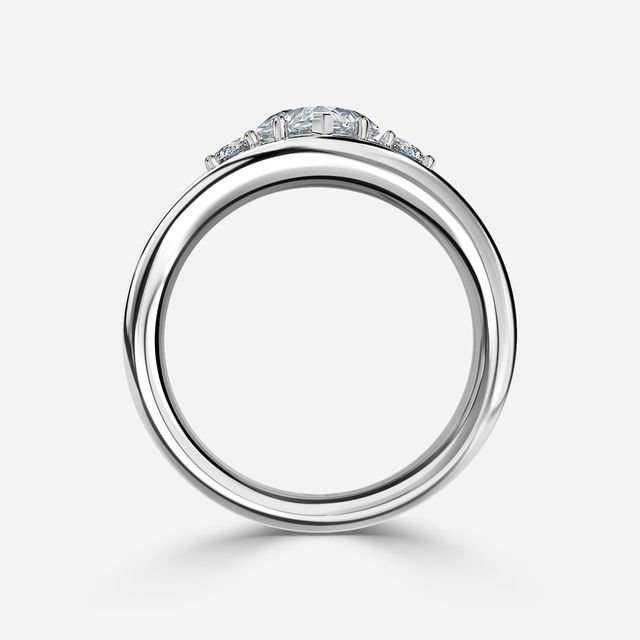 Serra White Gold Semi Bezel Trilogy Engagement Ring