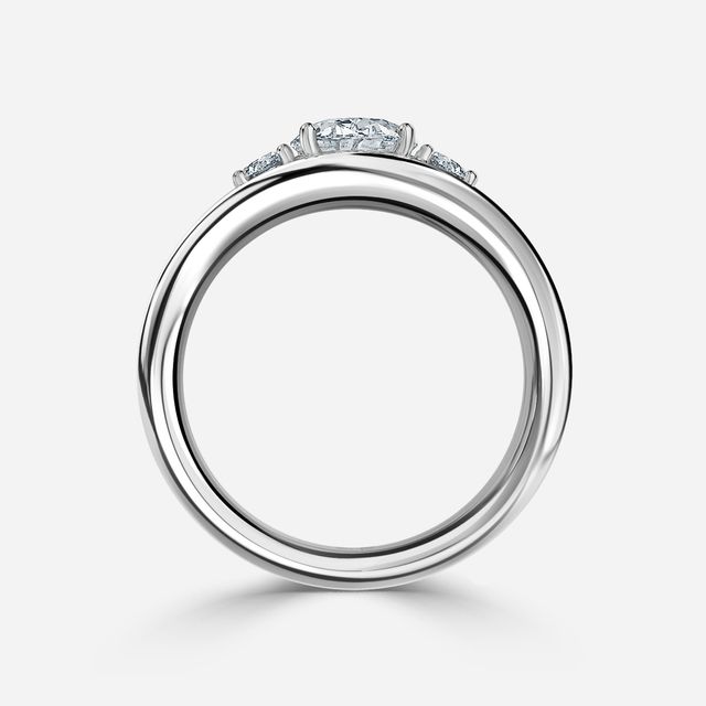 Serra Platinum Semi Bezel Trilogy Engagement Ring