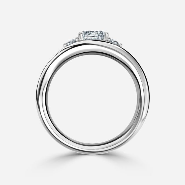 Serra Platinum Semi Bezel Trilogy Engagement Ring