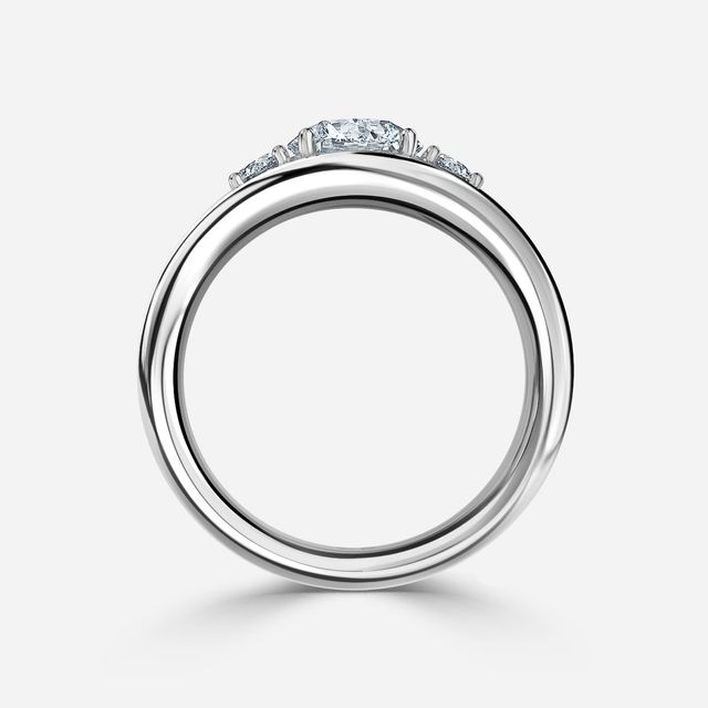Serra White Gold Semi Bezel Trilogy Engagement Ring