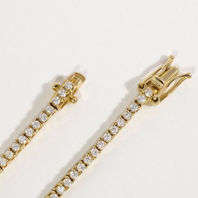 Lab Grown Round Diamond Tennis Bracelet In Yellow Gold- 1.00ct