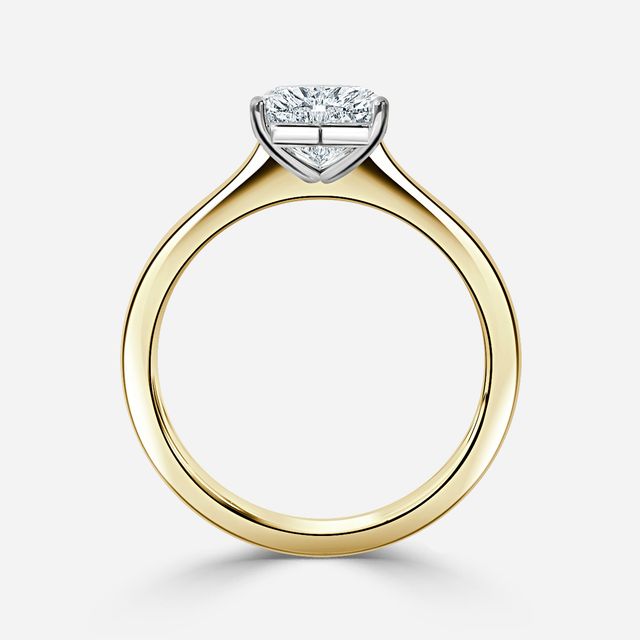 Mila Yellow Gold Two Tone Solitaire Engagement Ring
