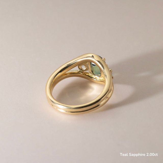Serra Yellow Gold Semi Bezel Trilogy Engagement Ring