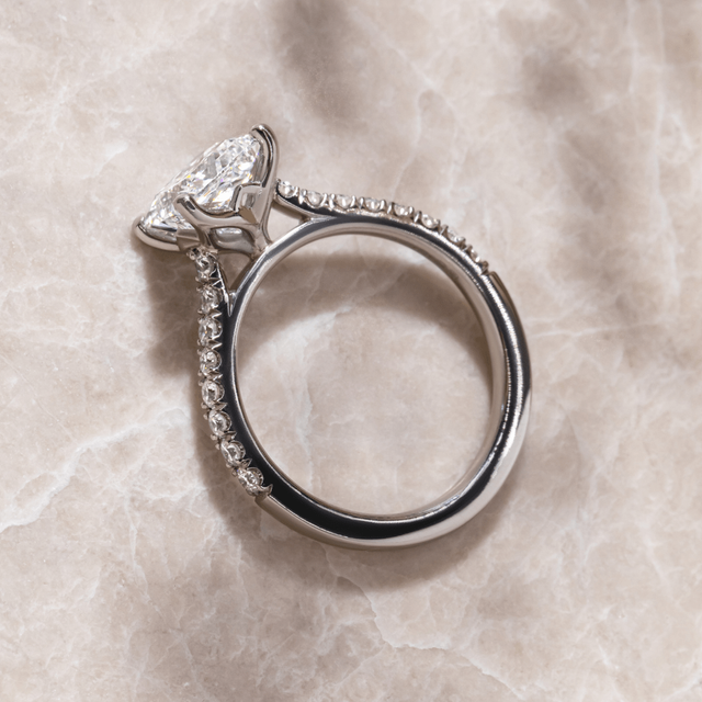 1.50ct Lab Grown Princess Platinum Diamond Band Engagement Ring - Aerin