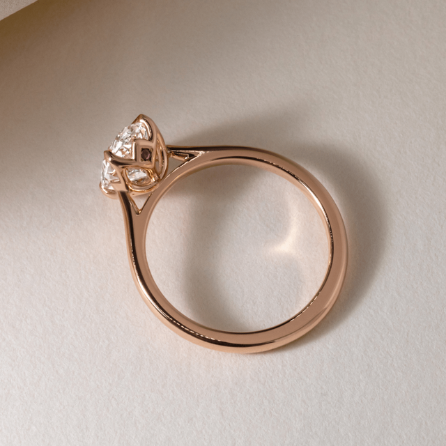 1.50 Ct Lab Grown Oval Rose Gold Aerin Solitaire Engagement Ring