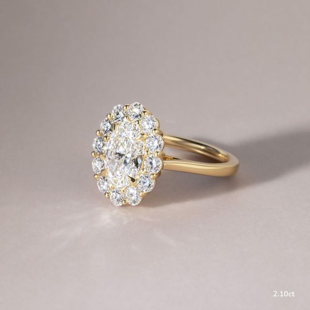 Marisol Yellow Gold Cluster Engagement Ring