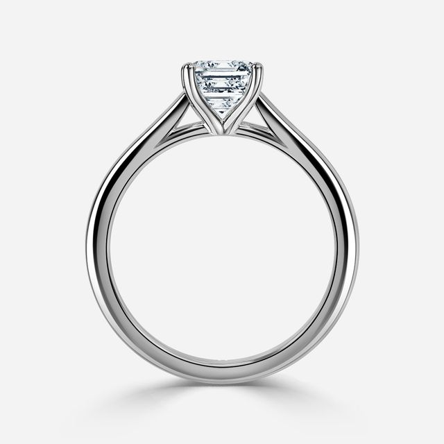 Faith Platinum East-West Unique Engagement Ring