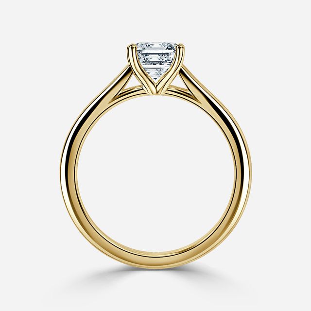 Faith Yellow Gold East-West Unique Engagement Ring