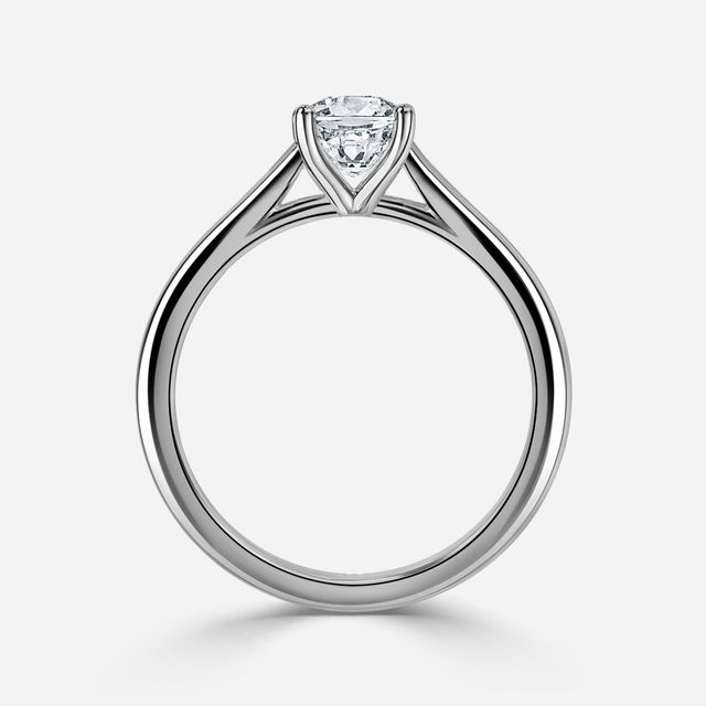 Faith Platinum East-West Unique Engagement Ring