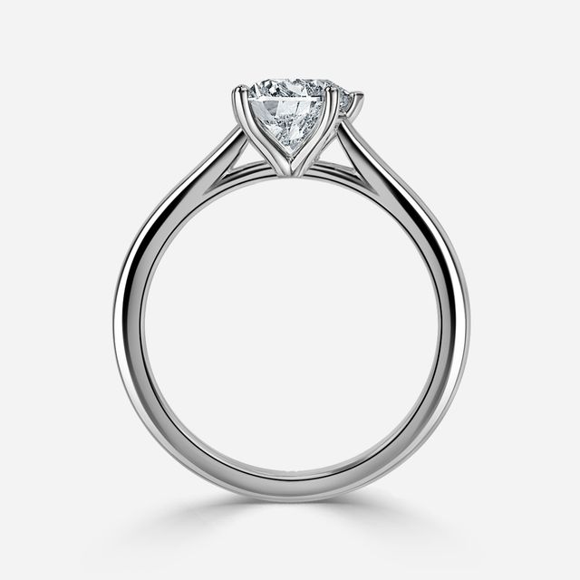 Faith White Gold East-West Unique Engagement Ring