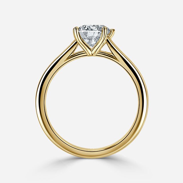 Faith Yellow Gold East-West Solitaire Engagement Ring