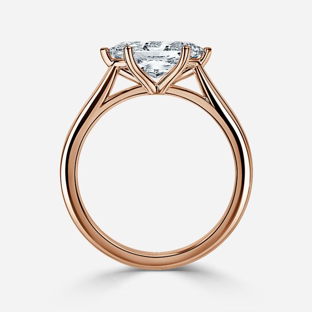 Faith Rose Gold East-West Solitaire Engagement Ring