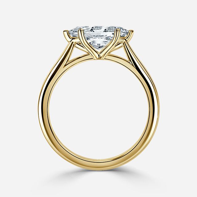 Faith Yellow Gold East-West Solitaire Engagement Ring