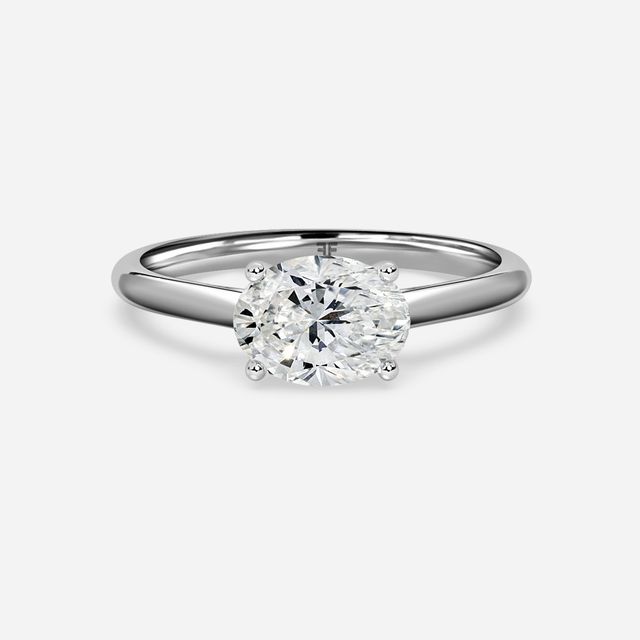 Faith Platinum East-West Unique Engagement Ring