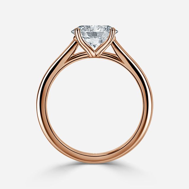 Faith Rose Gold East-West Unique Engagement Ring