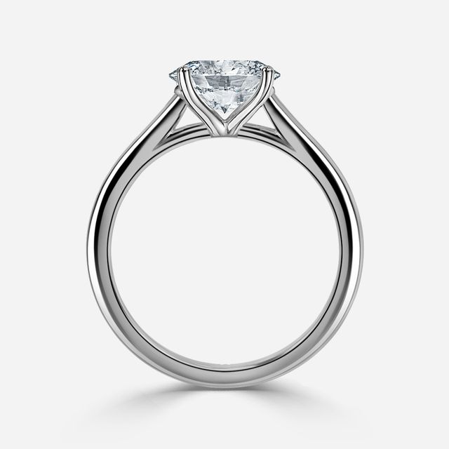 Faith Platinum East-West Unique Engagement Ring