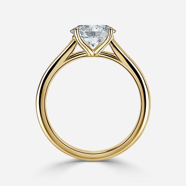 Faith Yellow Gold East-West Unique Engagement Ring