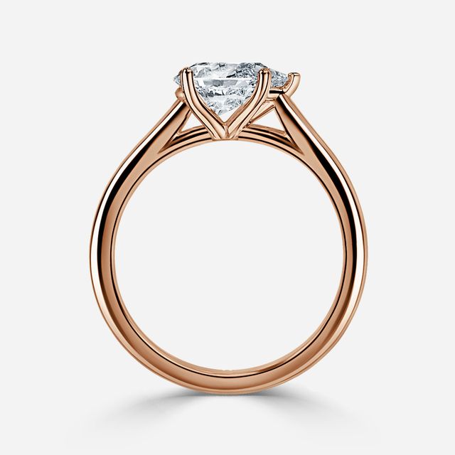 Faith Rose Gold East-West Solitaire Engagement Ring