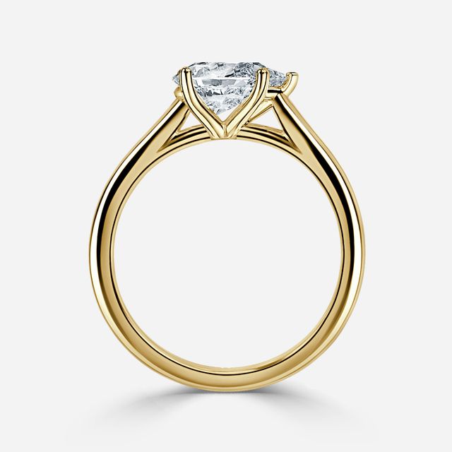Faith Yellow Gold East-West Solitaire Engagement Ring