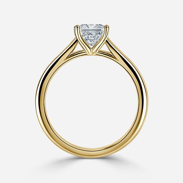 Faith Yellow Gold East-West Unique Engagement Ring