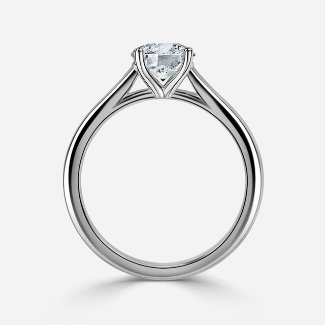 Faith White Gold East-West Unique Engagement Ring