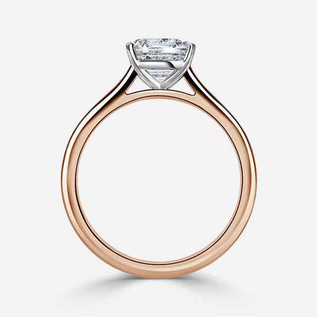 Avery Rose Gold Two Tone Solitaire Engagement Ring