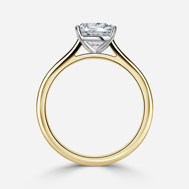 Avery Yellow Gold Two Tone Solitaire Engagement Ring