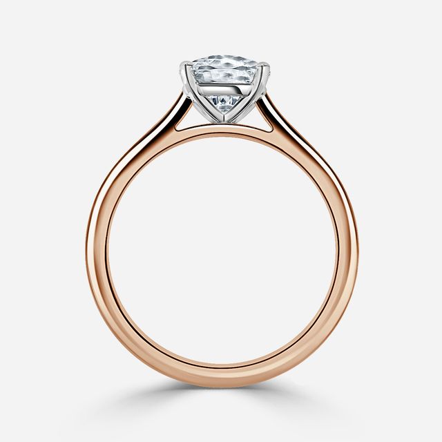 Avery Rose Gold Two Tone Solitaire Engagement Ring