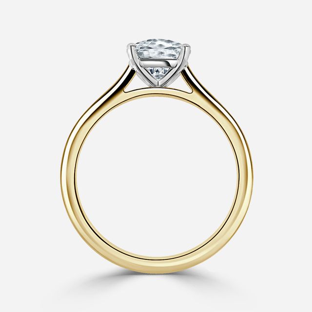 Avery Yellow Gold Two Tone Solitaire Engagement Ring
