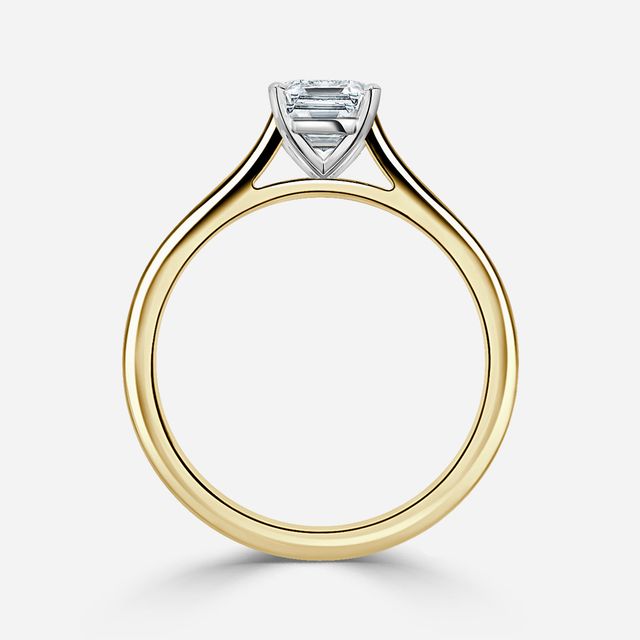 Avery Yellow Gold Two Tone Solitaire Engagement Ring