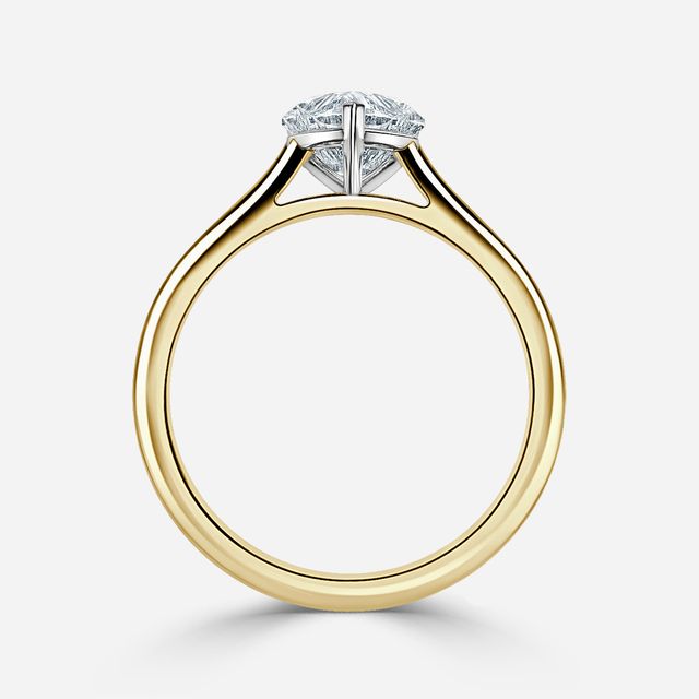 Avery Yellow Gold Two Tone Solitaire Engagement Ring