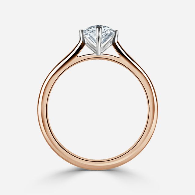 Avery Rose Gold Two Tone Solitaire Engagement Ring
