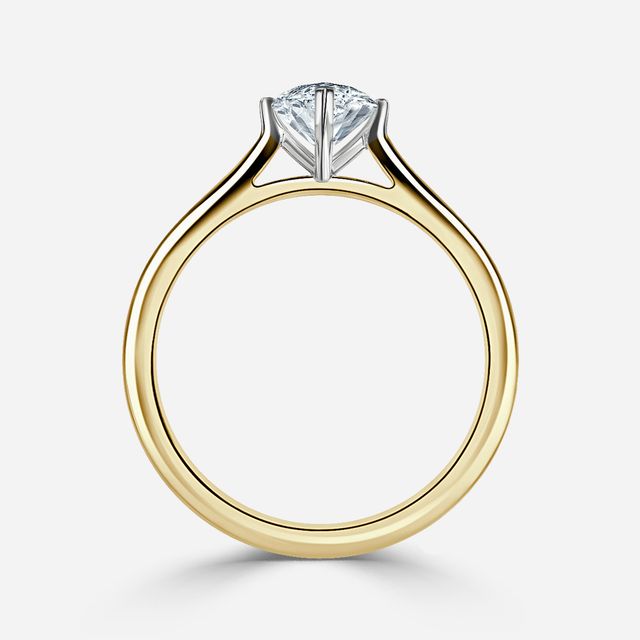 Avery Yellow Gold Two Tone Solitaire Engagement Ring