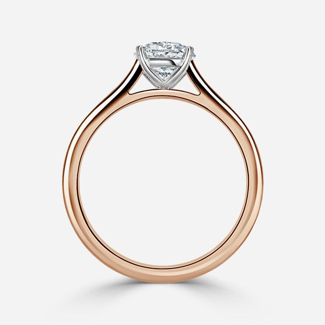 Avery Rose Gold Two Tone Solitaire Engagement Ring