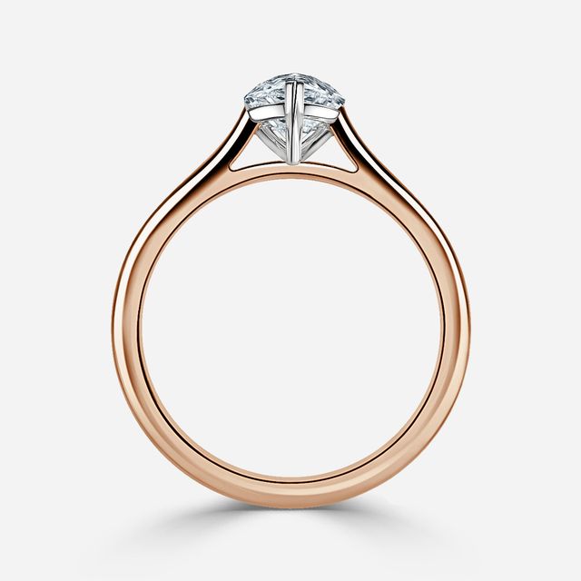 Avery Rose Gold Two Tone Solitaire Engagement Ring