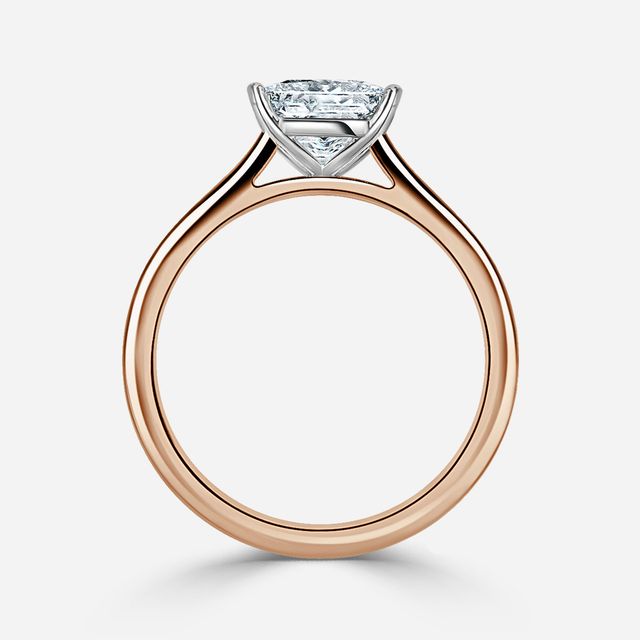 Avery Rose Gold Two Tone Solitaire Engagement Ring