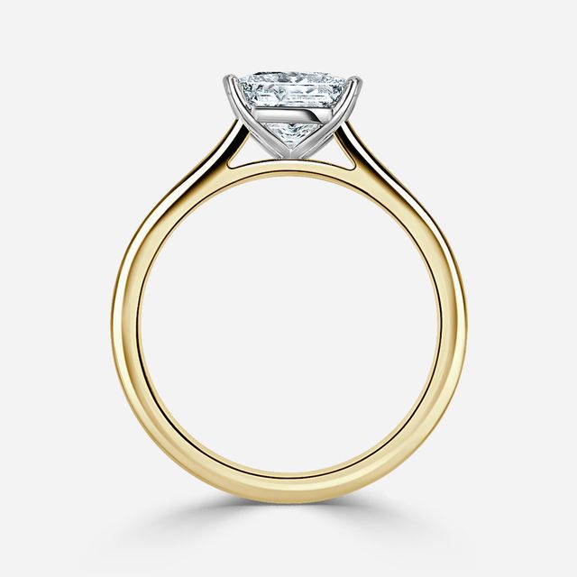 Avery Yellow Gold Two Tone Solitaire Engagement Ring