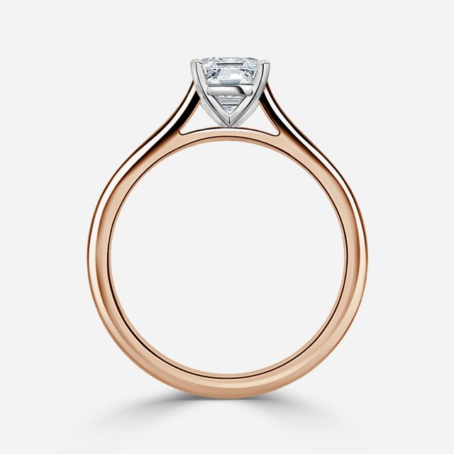 Avery Rose Gold Two Tone Solitaire Engagement Ring