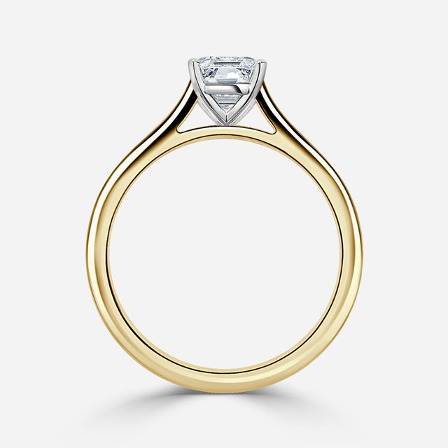 Avery Yellow Gold Two Tone Solitaire Engagement Ring
