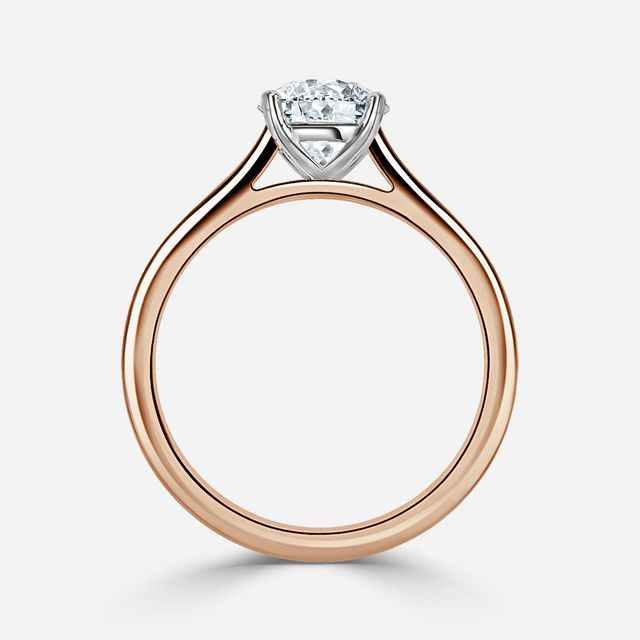 Avery Rose Gold Two Tone Solitaire Engagement Ring