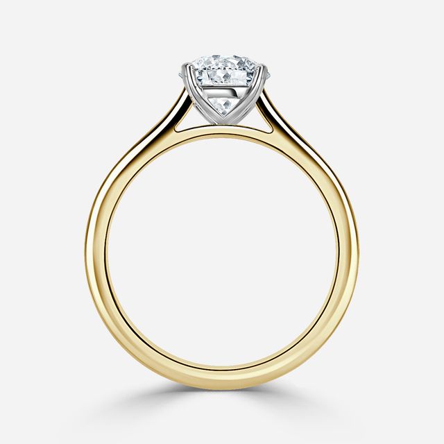 Avery Yellow Gold Two Tone Solitaire Engagement Ring